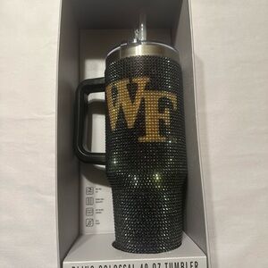 Glamorous Black and Gold Sequin Tumbler